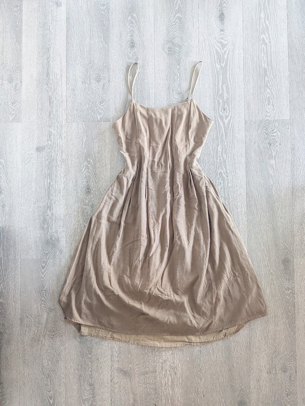 Mustard Seed Olive Beige Linen Dress - L